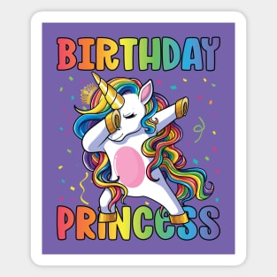 Birthday Princess Shirt Dabbing Unicorn Girl Magnet